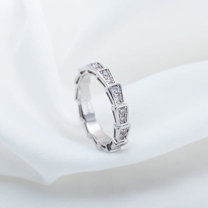 [Kincade Jewelery]SERPENTI RING SILVER DIAMOND PAVED 3MM