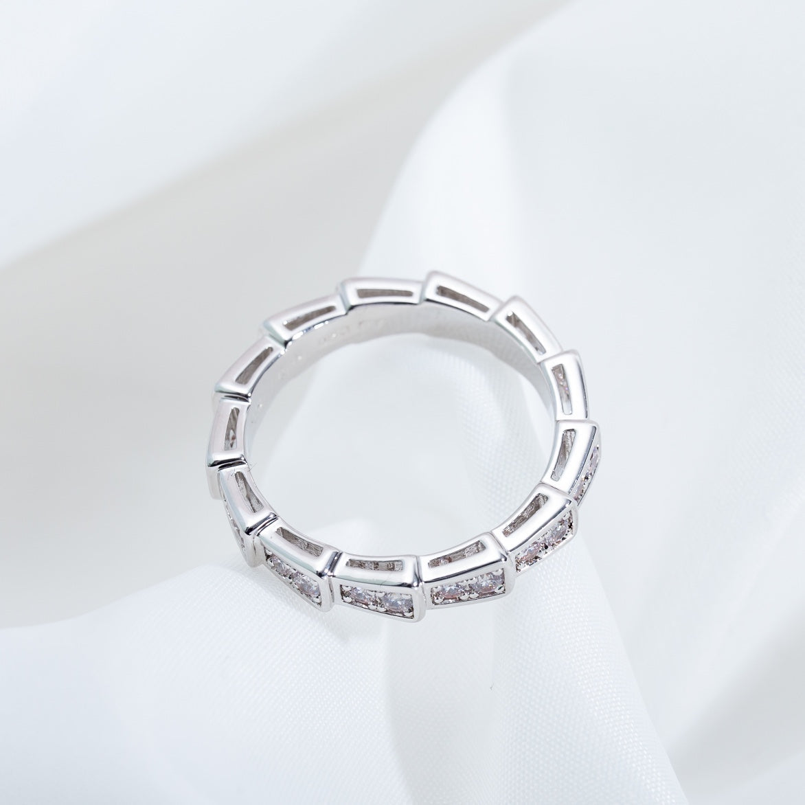 [Kincade Jewelery]SERPENTI RING SILVER DIAMOND PAVED 3MM