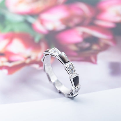 [Kincade Jewelery]SERPENTI RING SILVER  DIAMOND BLACK MOP 3MM