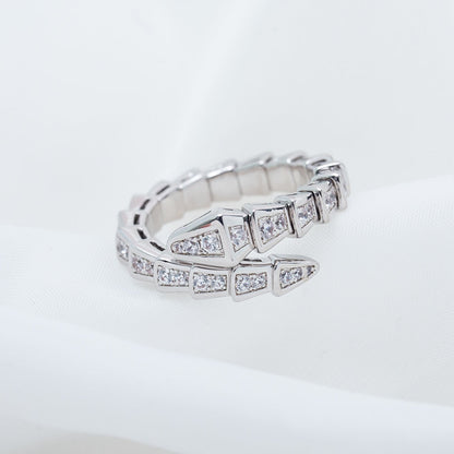 [Kincade Jewelery]SERPENTI RING SILVER DIAMOND PAVED 4MM