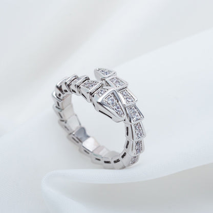 [Kincade Jewelery]SERPENTI RING SILVER DIAMOND PAVED 4MM