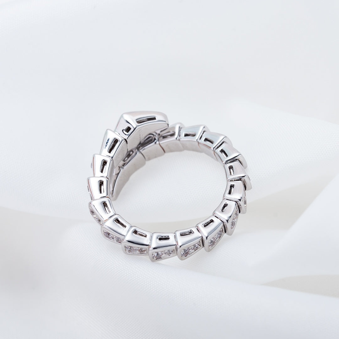 [Kincade Jewelery]SERPENTI RING SILVER DIAMOND PAVED 4MM