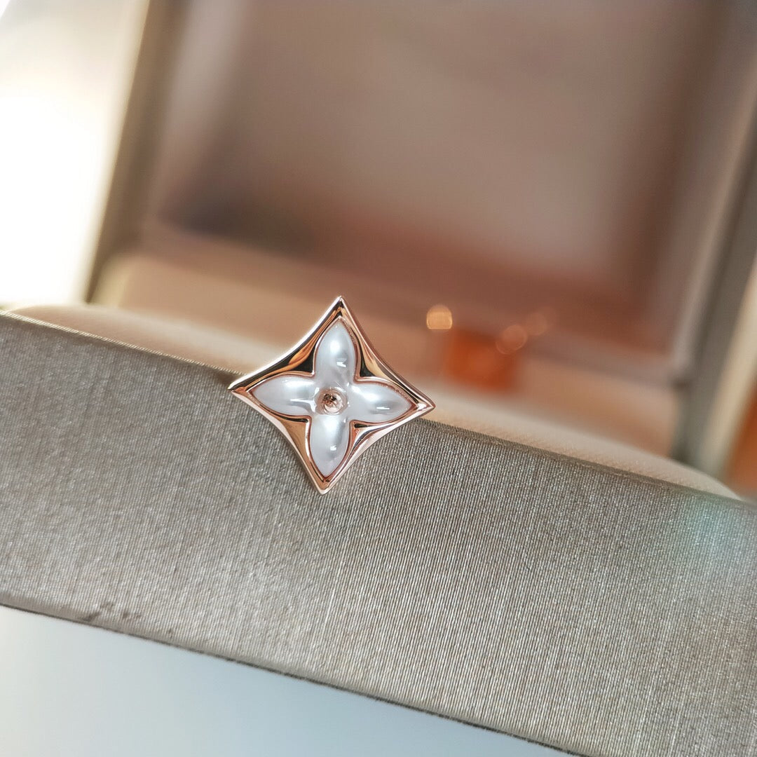 [Kincade Jewelery]STAR MOP PINK GOLD EARRINGS