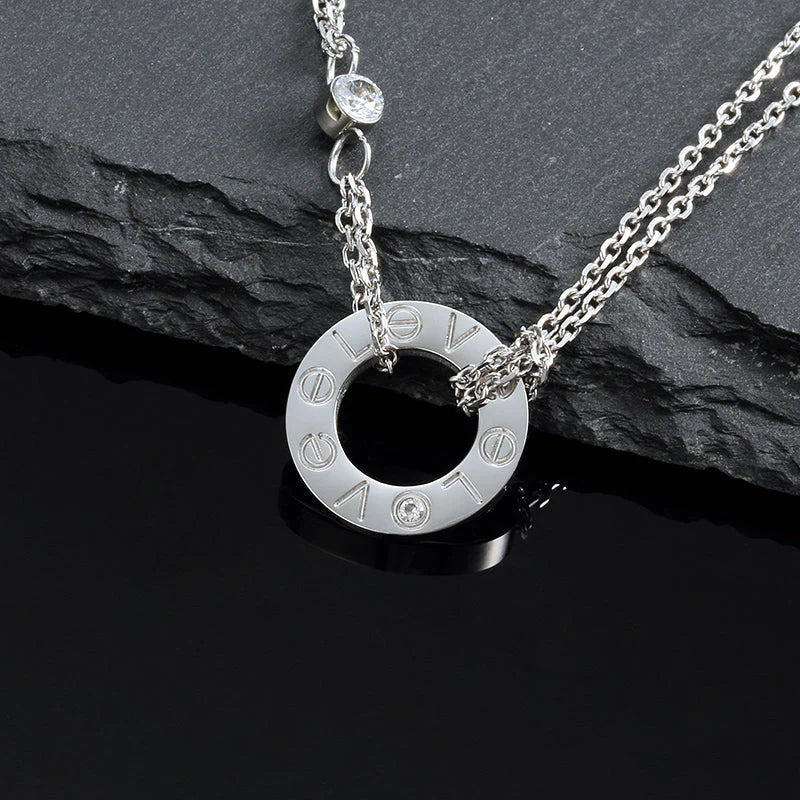 [Kincade Jewelery]LOVE NECKLACE 16MM 2 DIAMONDS