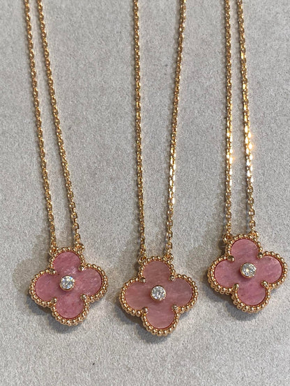 [Kincade Jewelery]Kincade 15MM DIAMOND RHODONITE NECKLACE