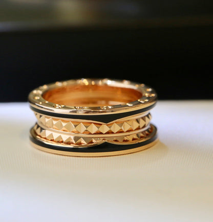 [Kincade Jewelery]ZERO 1 PINK GOLD BLACK CERAMIC RING
