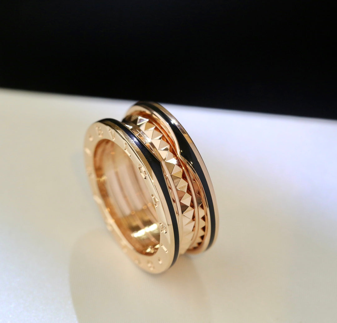 [Kincade Jewelery]ZERO 1 PINK GOLD BLACK CERAMIC RING