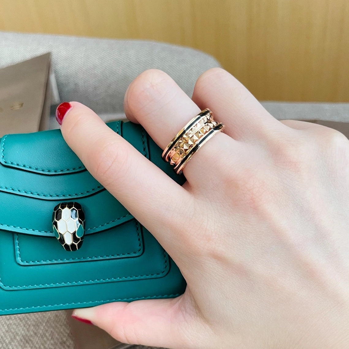 [Kincade Jewelery]ZERO 1 PINK GOLD BLACK CERAMIC RING