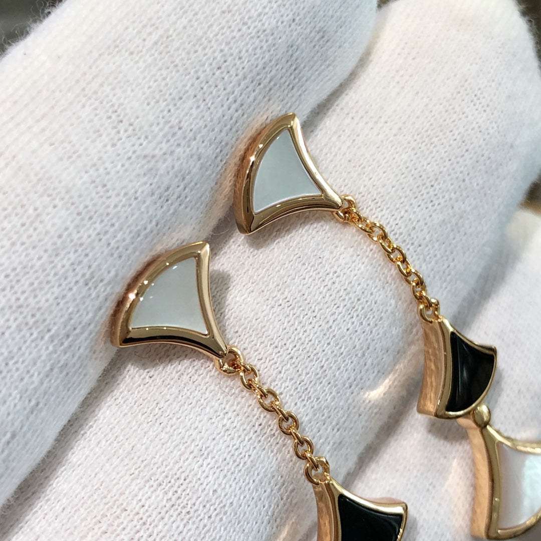 [Kincade Jewelery]DREAM EARRINGS 3 MOTIFS ONYX MOP PINK GOLD