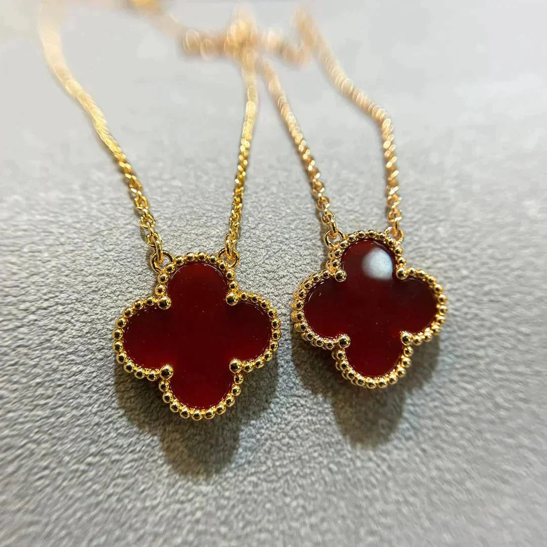 [Kincade Jewelery]Kincade 15MM CARNELIAN SINGLE FLOWER NECKLACE