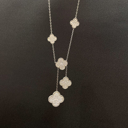 [Kincade Jewelery]Kincade 5 MOTIFS SILVER DIAMONDS NECKLACE