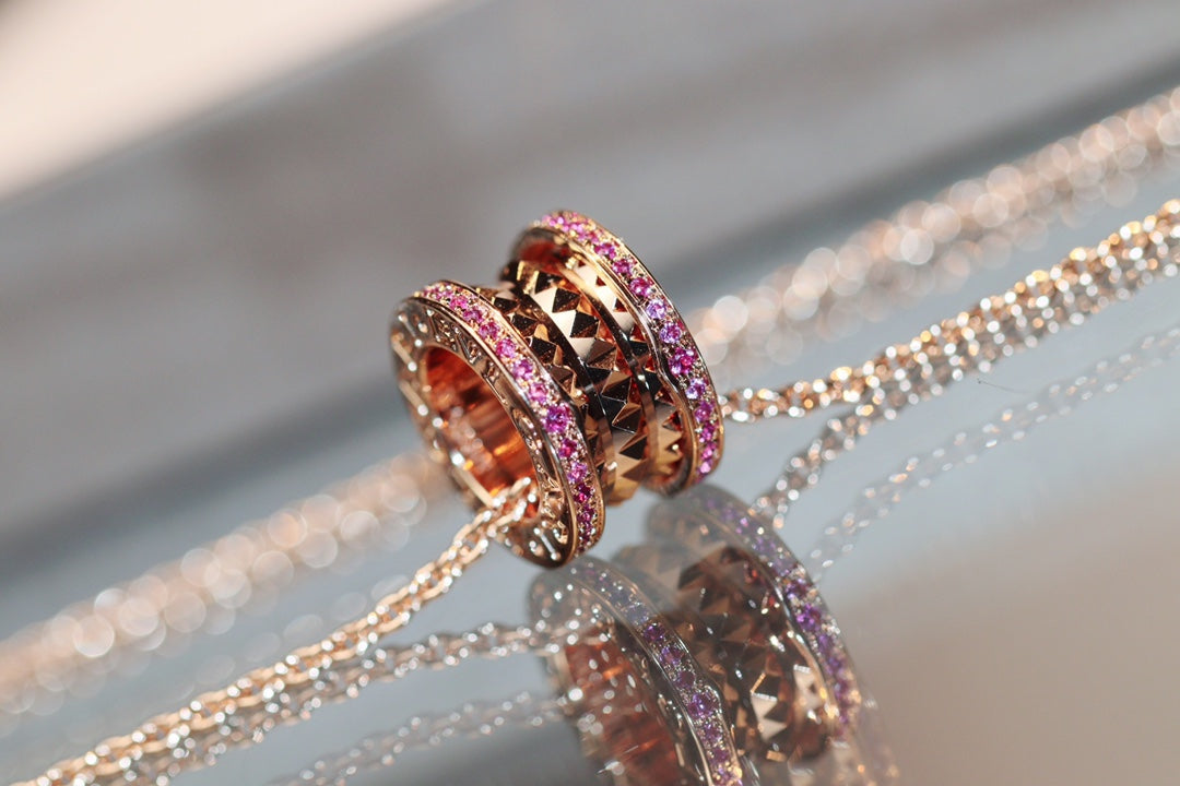 [Kincade Jewelery]ZERO 1 ROCK PINK GOLD PINK DIAMOND NECKLACE