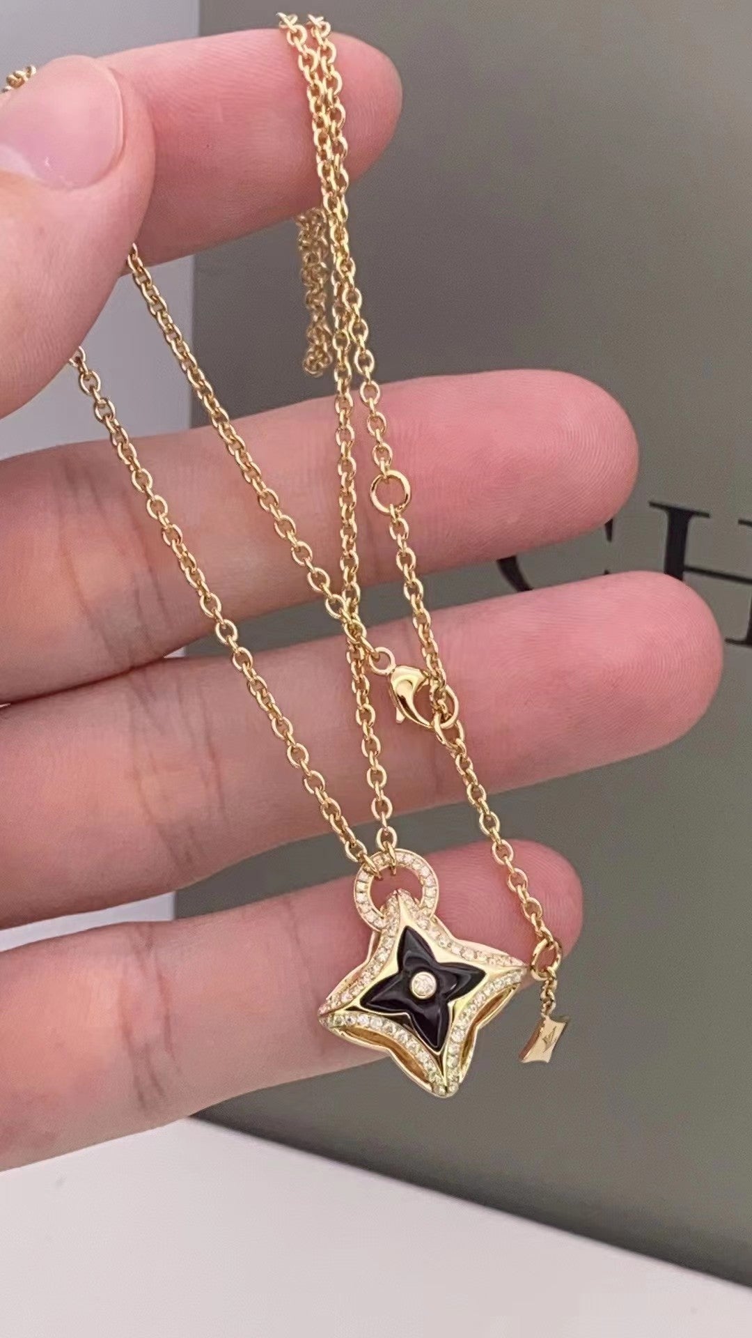 [Kincade Jewelery]STAR PEDANT PINK GOLD DIAMOND NECKLACE