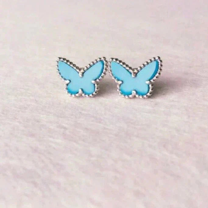 [Kincade Jewelery]BUTTERFLY TURQUOISE EARRINGS SILVER