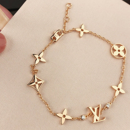 [Kincade Jewelery]STAR AND SUN 7 MOTIFS GOLD BRACELET