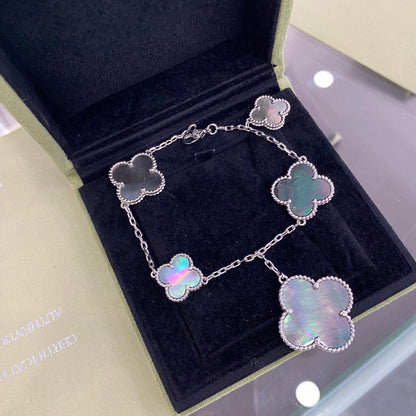 [Kincade Jewelery]Kincade 5 MOTIFS SIVLER DARK MOP BRACELET