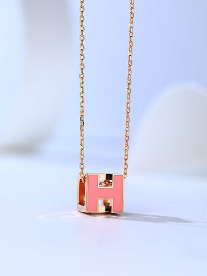 [Kincade Jewelery]H CAGE PINK GOLD NECKLACE