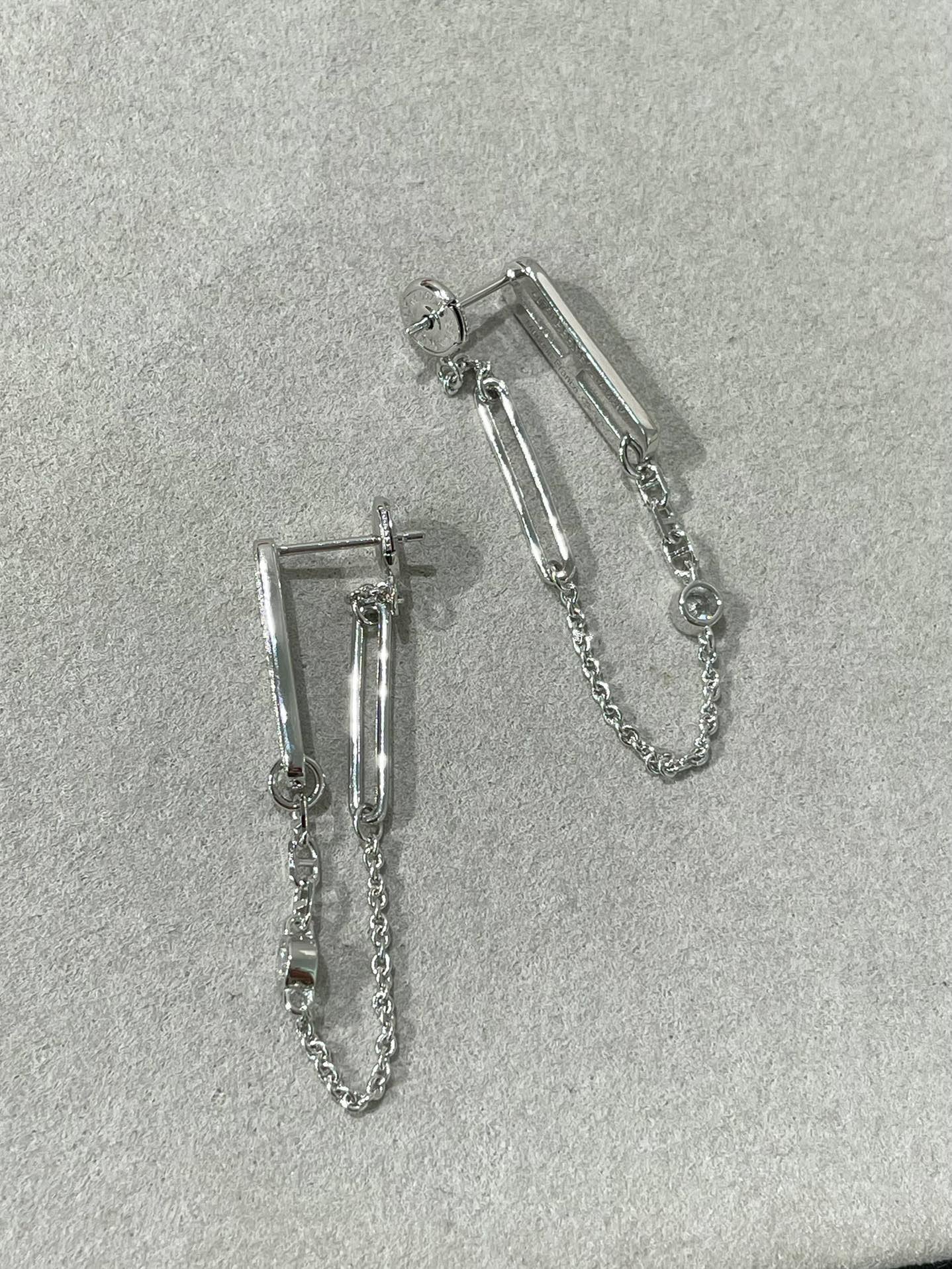 [Kincade Jewelery]CHAINE CHAOS DIAMOND DROP EARRINGS