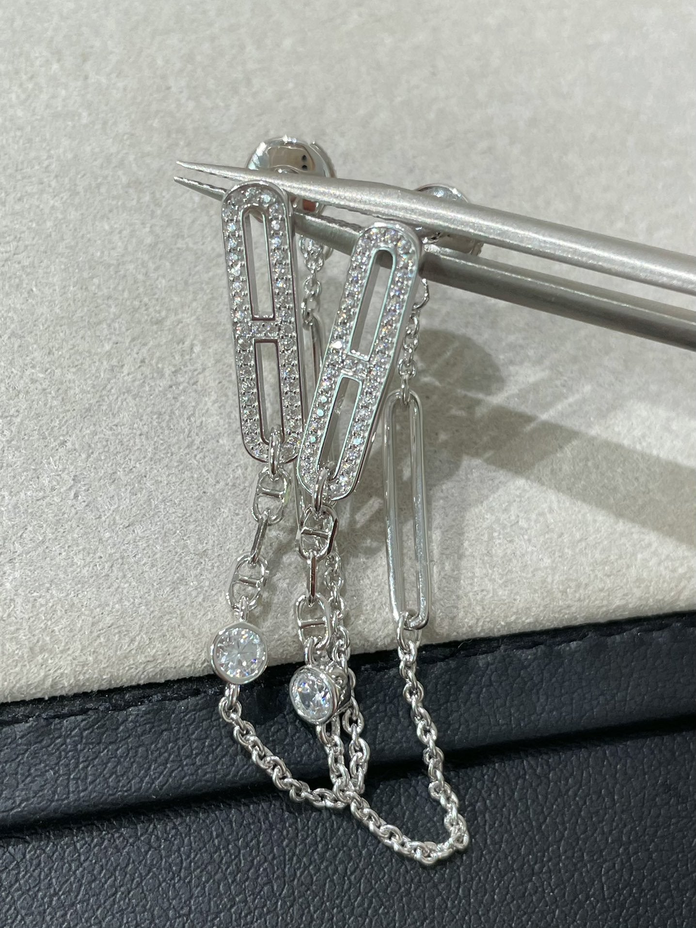 [Kincade Jewelery]CHAINE CHAOS DIAMOND DROP EARRINGS
