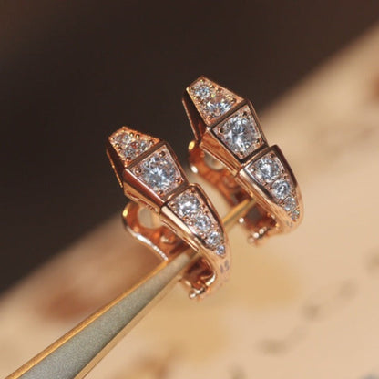 [Kincade Jewelery]SERPENT PINK GOLD DIAMOND EARRINGS