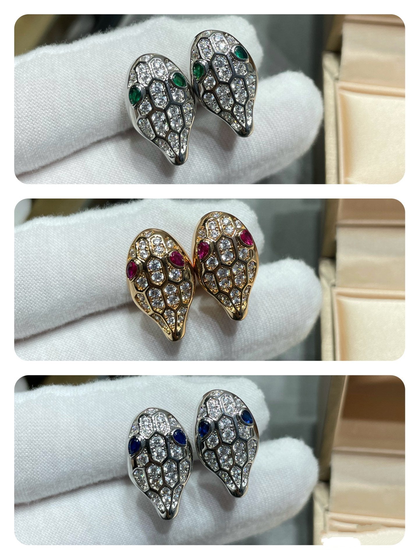 [Kincade Jewelery]SERPENT DIAMOND STUD EARRINGS