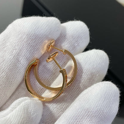 [Kincade Jewelery]LOVE DIAMOND PINK GOLD HOOP EARRINGS