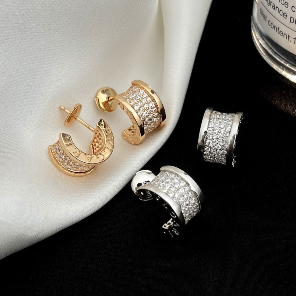 [Kincade Jewelery]ZERO 1 DIAMOND PAVED EARRINGS