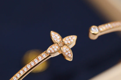 [Kincade Jewelery]IDYLLE PINK GOLD OPEN BRACELET DIAMOND PAVED