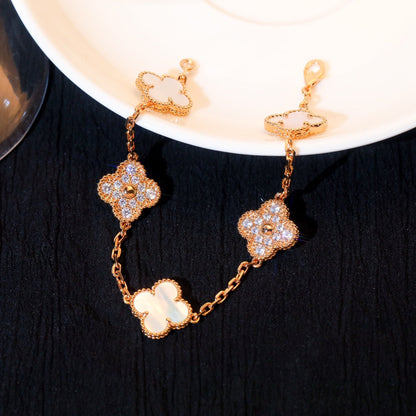 [Kincade Jewelery]Kincade BRACELET 5 MOTIF WHITE MOP DIAMOND