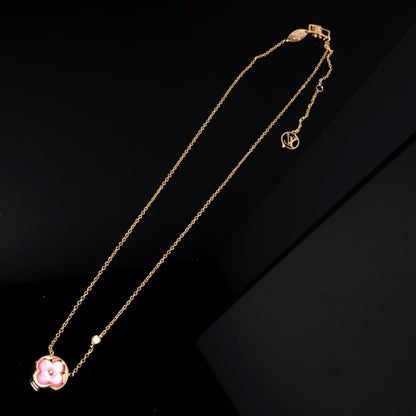 [Kincade Jewelery]COLOR BLOSSOM PINK MOP SUN GOLD NECKLACE