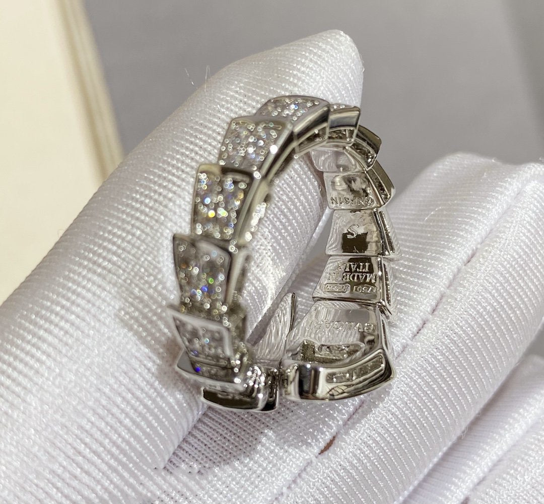 [Kincade Jewelery]SERPENTI LARGE RING SILVER DIAMOND PAVED