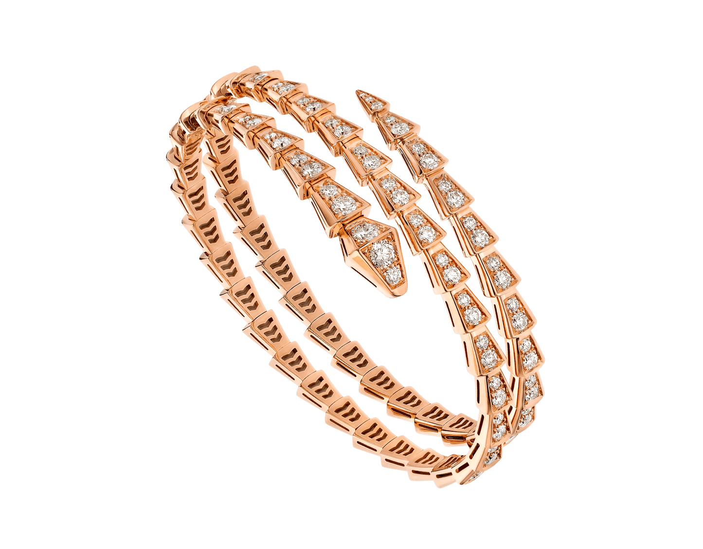 [Kincade Jewelery]SERPENTI BRACELET PINK GOLD DIAMOND DOUBLE ROW