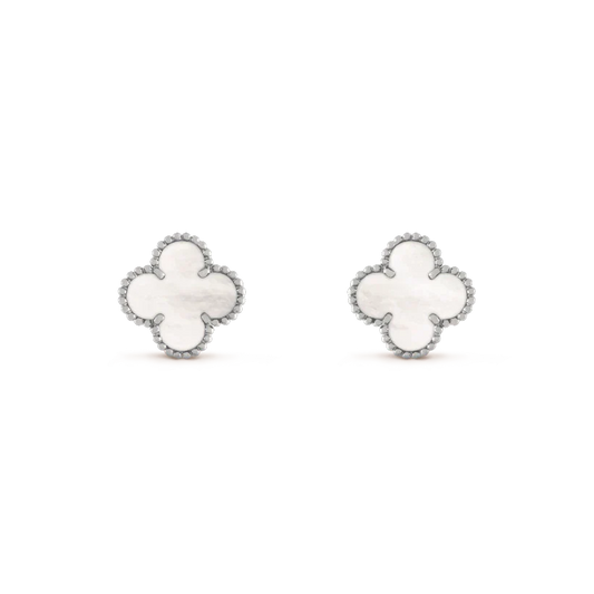 [Kincade Jewelery]Kincade MEDIUM 1 MOTIFS  WHITE MOP EARRINGS SILVER