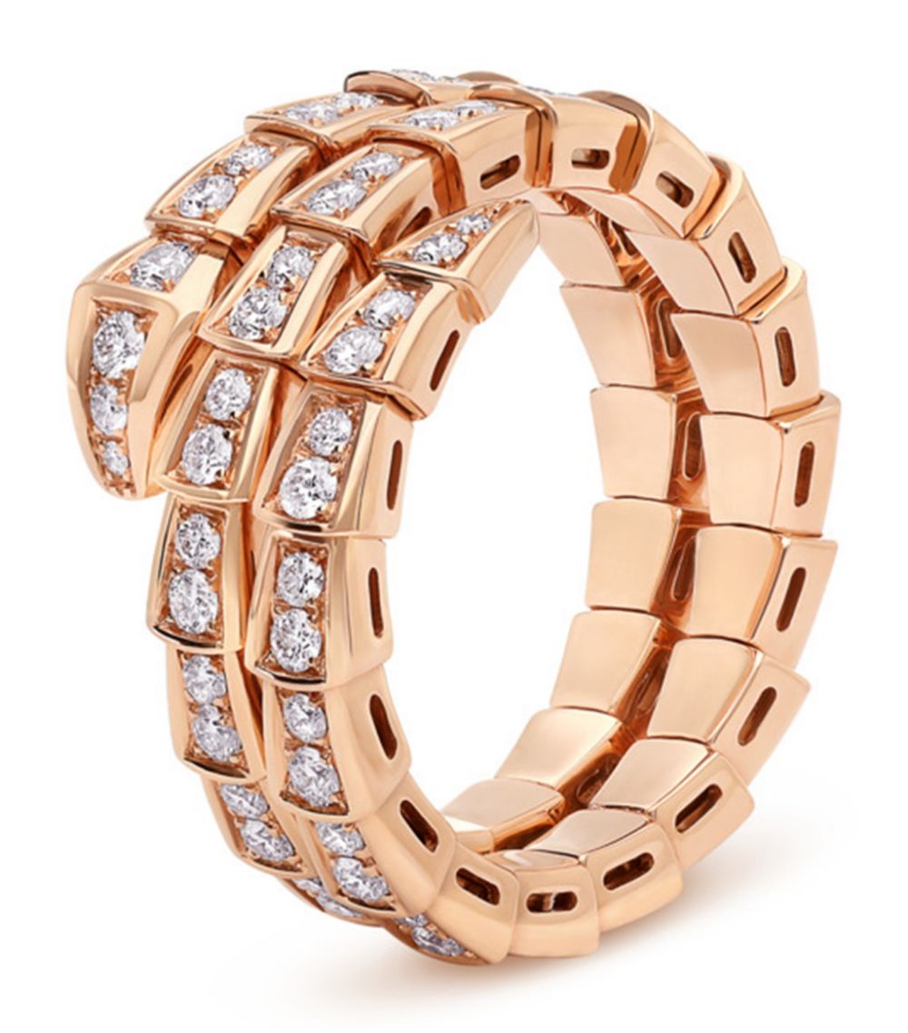 [Kincade Jewelery]SERPENTI RING PINK GOLD DIAMOND DOUBLE ROW