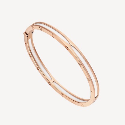 [Kincade Jewelery]ZERO 1 PINK GOLD WITH WHITE CERAMIC BRACELET