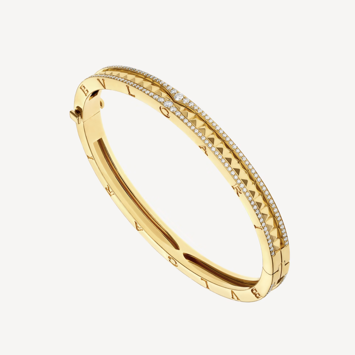 [Kincade Jewelery]ZERO 1 SPIRAL AND PAVED DIAMOND GOLD BRACELET