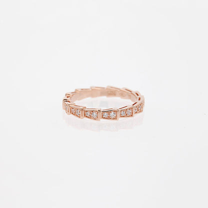 [Kincade Jewelery]SERPENTI RING PINK GOLD DIAMOND PAVED 3MM