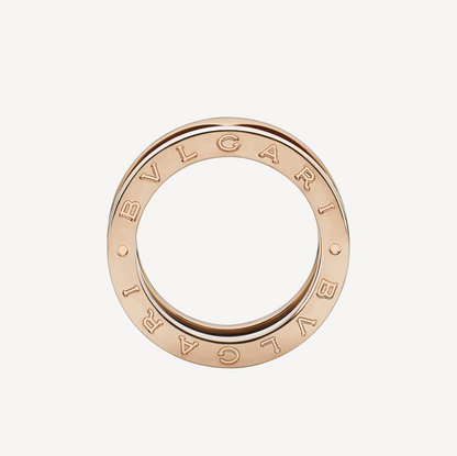 [Kincade Jewelery]ZERO 1 TWO-BAND LOOPS AND BLACK CERAMIC PINK GOLD RING