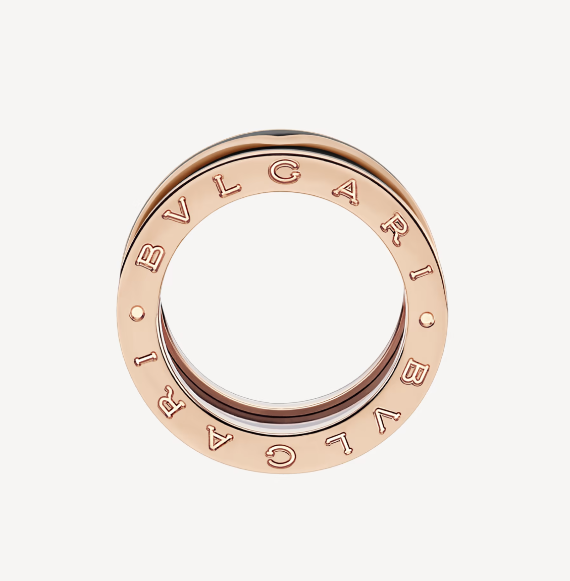 [Kincade Jewelery]ZERO 1 TWO-BAND WITH MATTE BLACK CERAMIC PINK GOLD RING