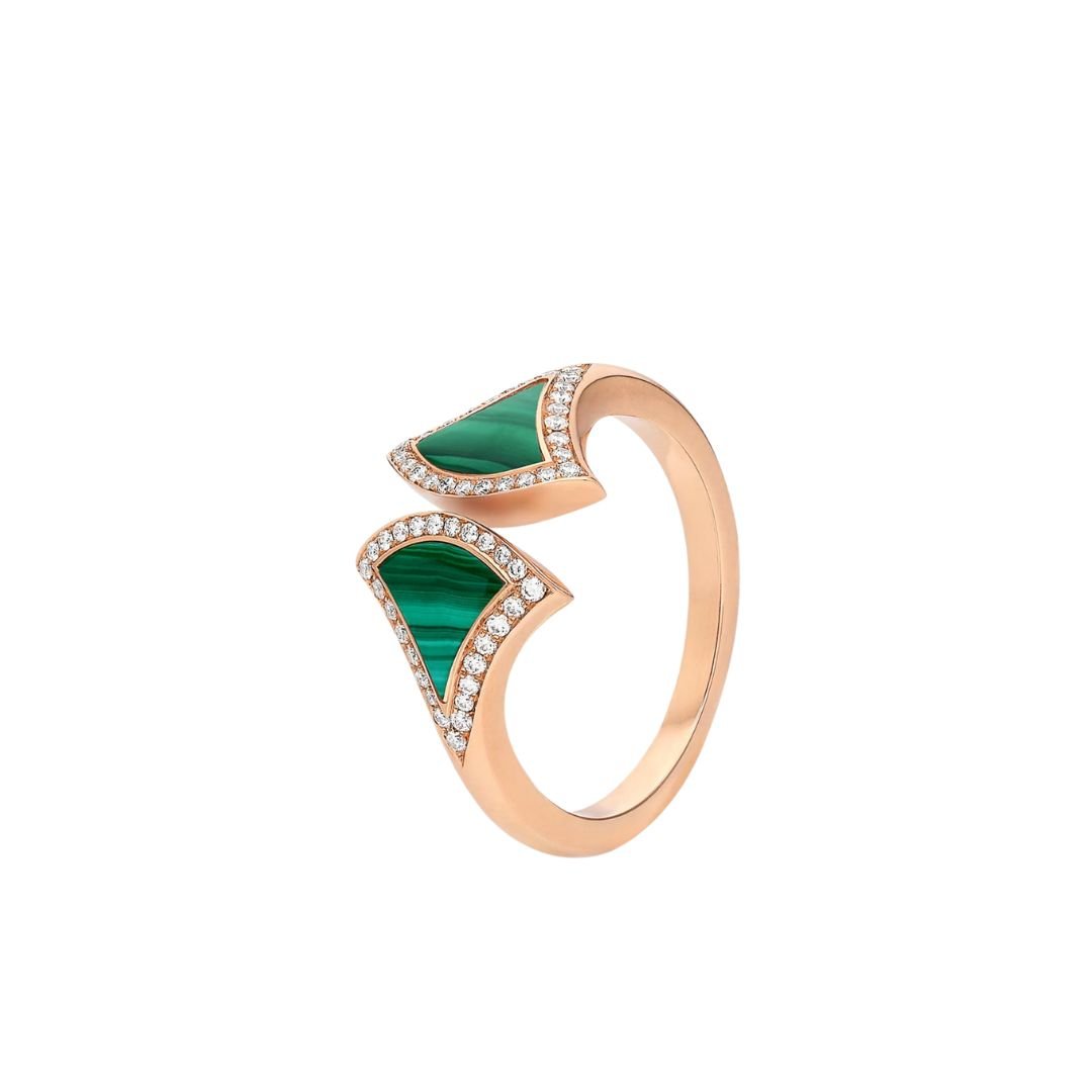 [Kincade Jewelery]DREAM MALACHITE DIAMOND OPEN RING