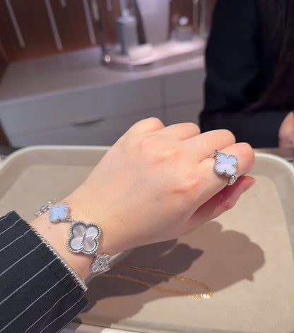 [Kincade Jewelery]CLOVER RIVERSIBLE PURPLE CHALCEDONY RING