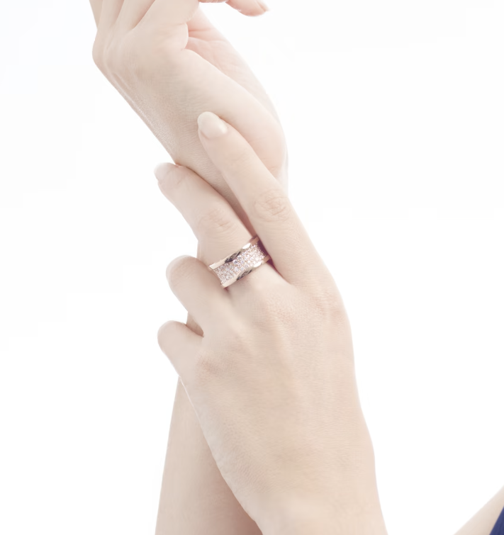 [Kincade Jewelery]ZERO 1 WITH PAVED DIAMONDS ON THE SPIRAL RING