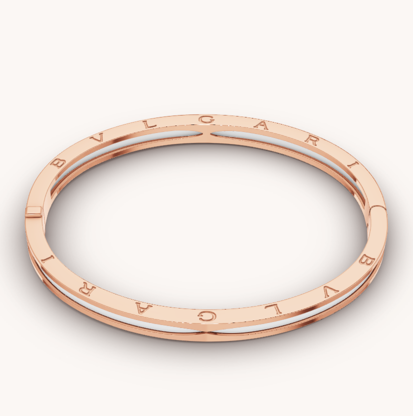 [Kincade Jewelery]ZERO 1 PINK GOLD WITH WHITE CERAMIC BRACELET