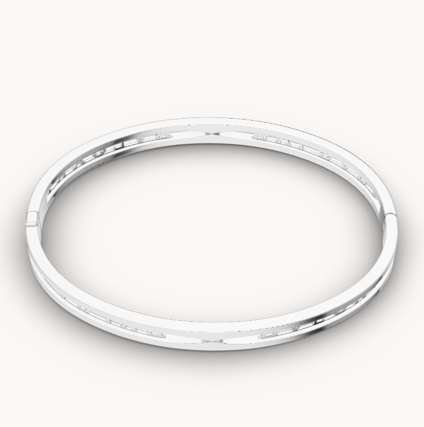 [Kincade Jewelery]ZERO 1 SPIRAL LOGO SILVER BRACELET