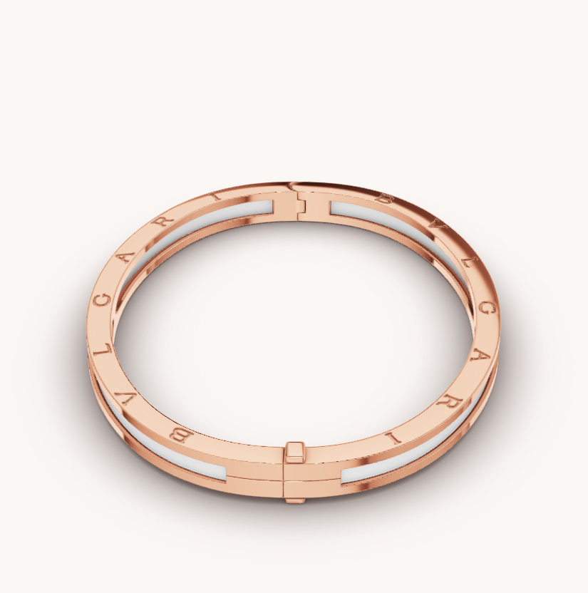 [Kincade Jewelery]ZERO 1 PINK GOLD WITH WHITE CERAMIC BRACELET