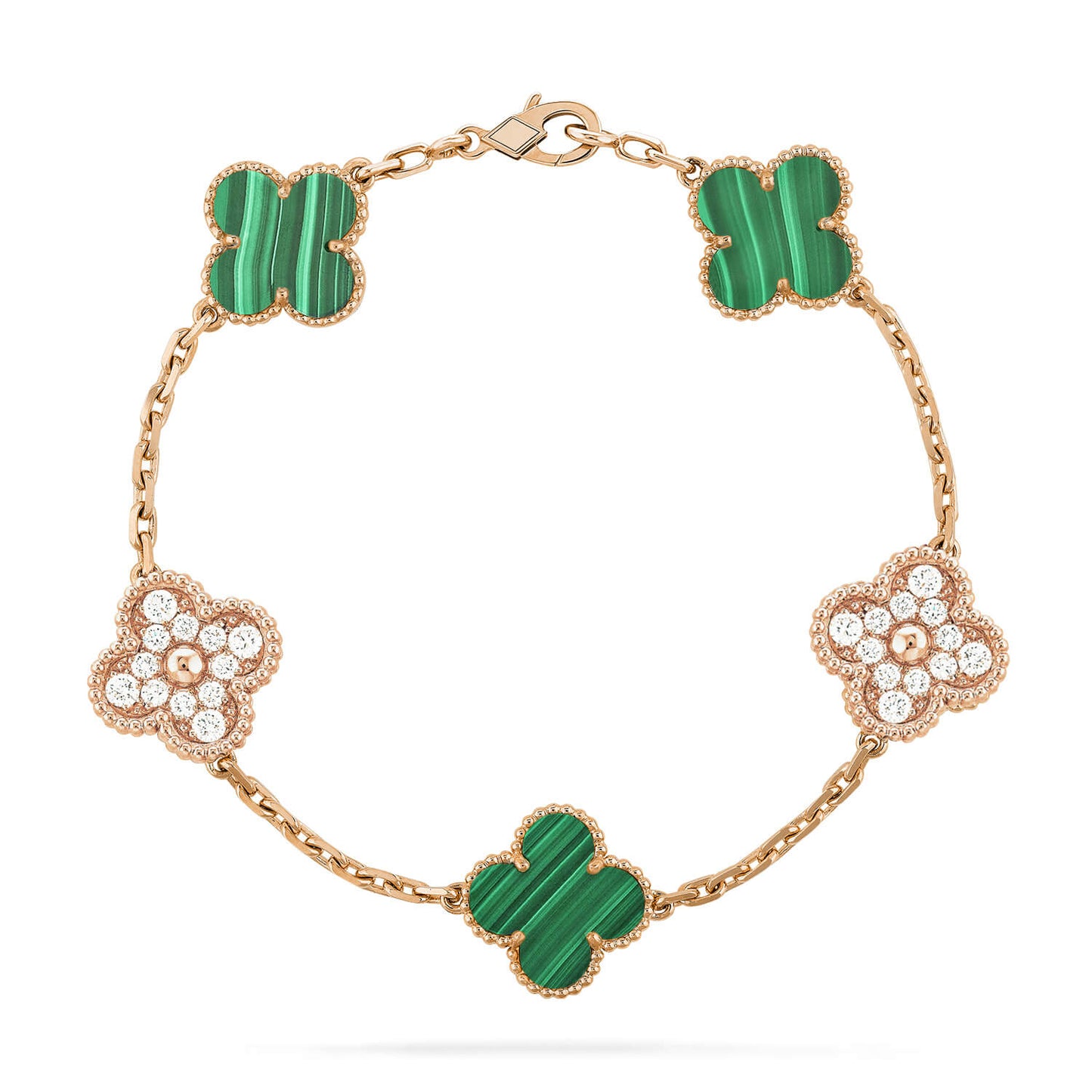 [Kincade Jewelery]Kincade  5 MOTIF MALACHITE DIAMOND BRACELET