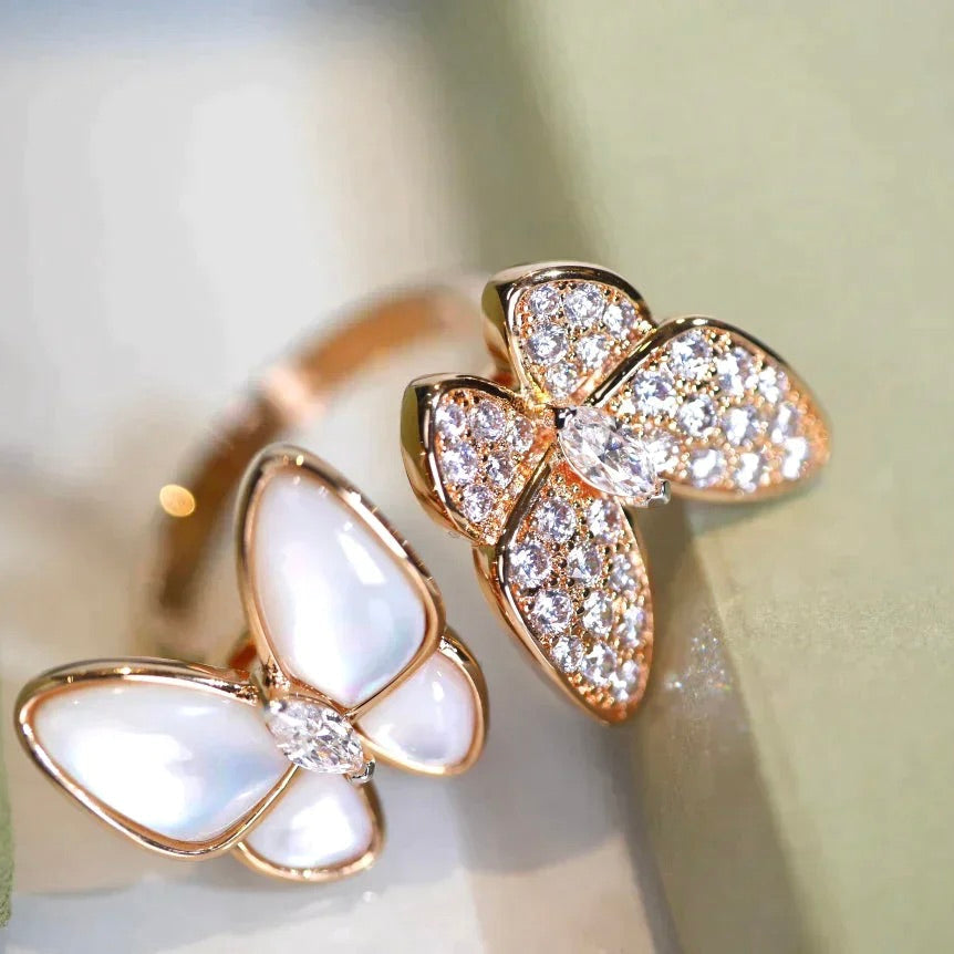 [Kincade Jewelery]TWIN BUTTERFLY DIAMOND MOP RING