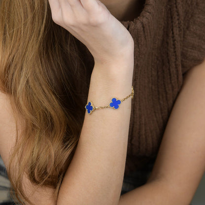 [Kincade Jewelery]Kincade 5 MOTIFS BLUE AGATE BRACELET