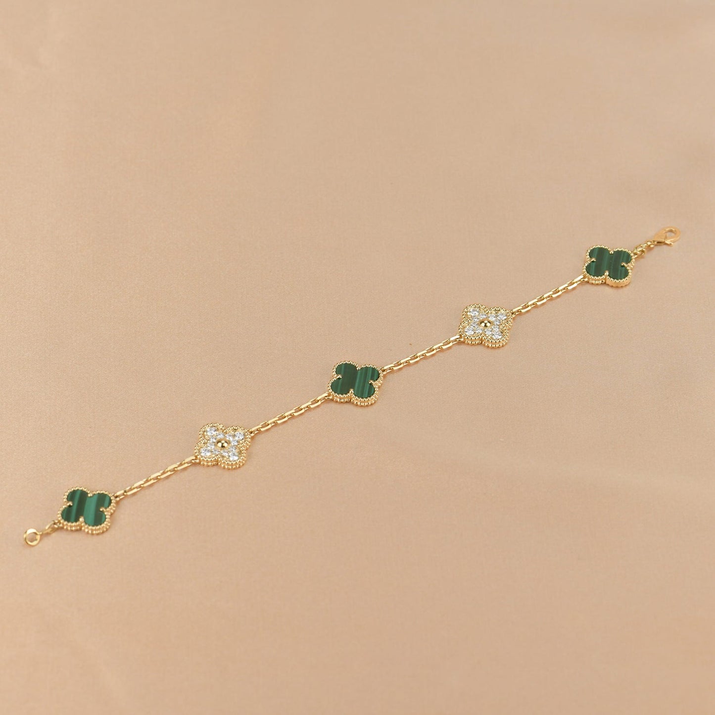 [Kincade Jewelery]Kincade  5 MOTIF MALACHITE DIAMOND BRACELET