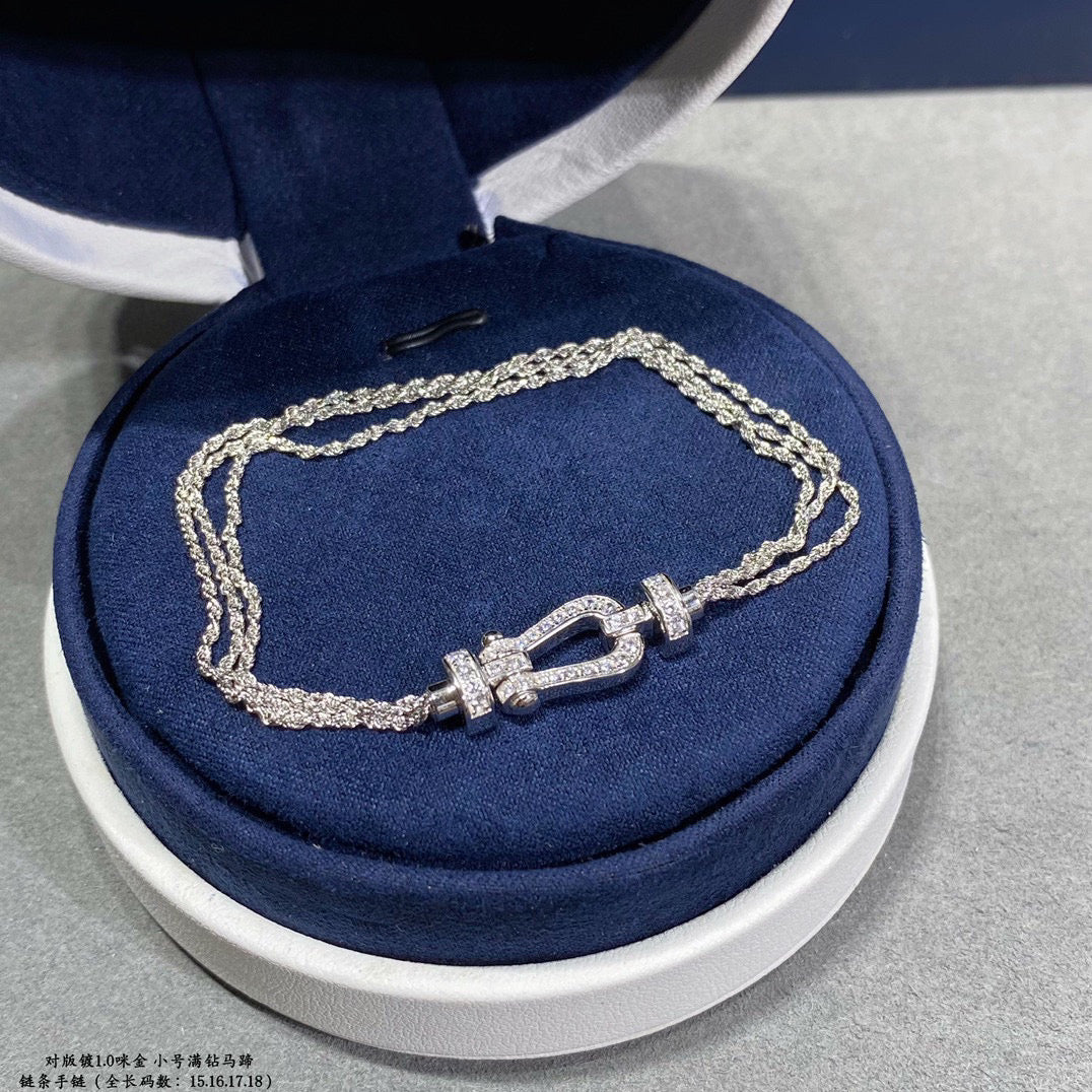 [Kincade Jewelery]FORCE SMALL HORSESHOE  DIAMOND CHAIN ROPE BRACELET
